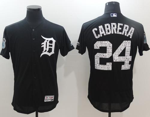 Tigers #24 Miguel Cabrera Navy Blue Spring Training Authentic Flex Base Stitched MLB Jersey